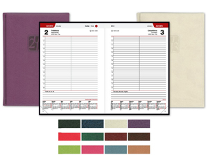 Kalendrs 155mm*217mm, A5 formts, diena atvrum, polsterti Miradur vki, BUSINESS CLASSIC, bordo